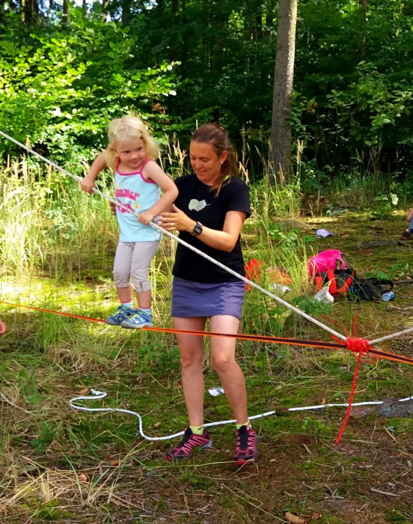 Mobilní lanový park, škola slackline